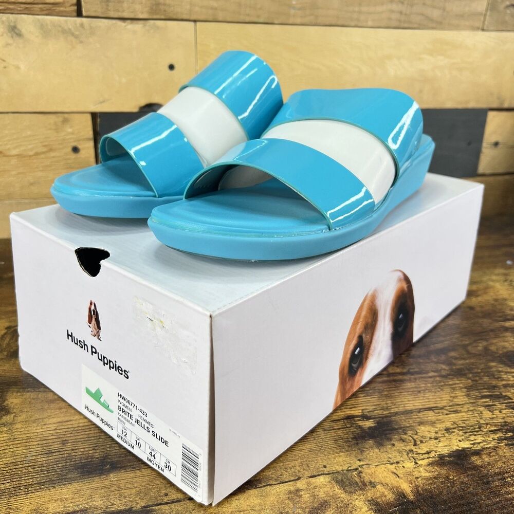 Hush Puppies Brite Jells Carribean Blue New With Box Size 10